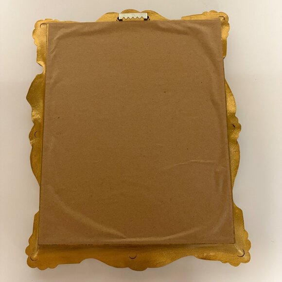 Jesus Resurrection Praying Hands Goldtone Ornate Frame Christian Wall Decor VTG - Picture 3 of 10